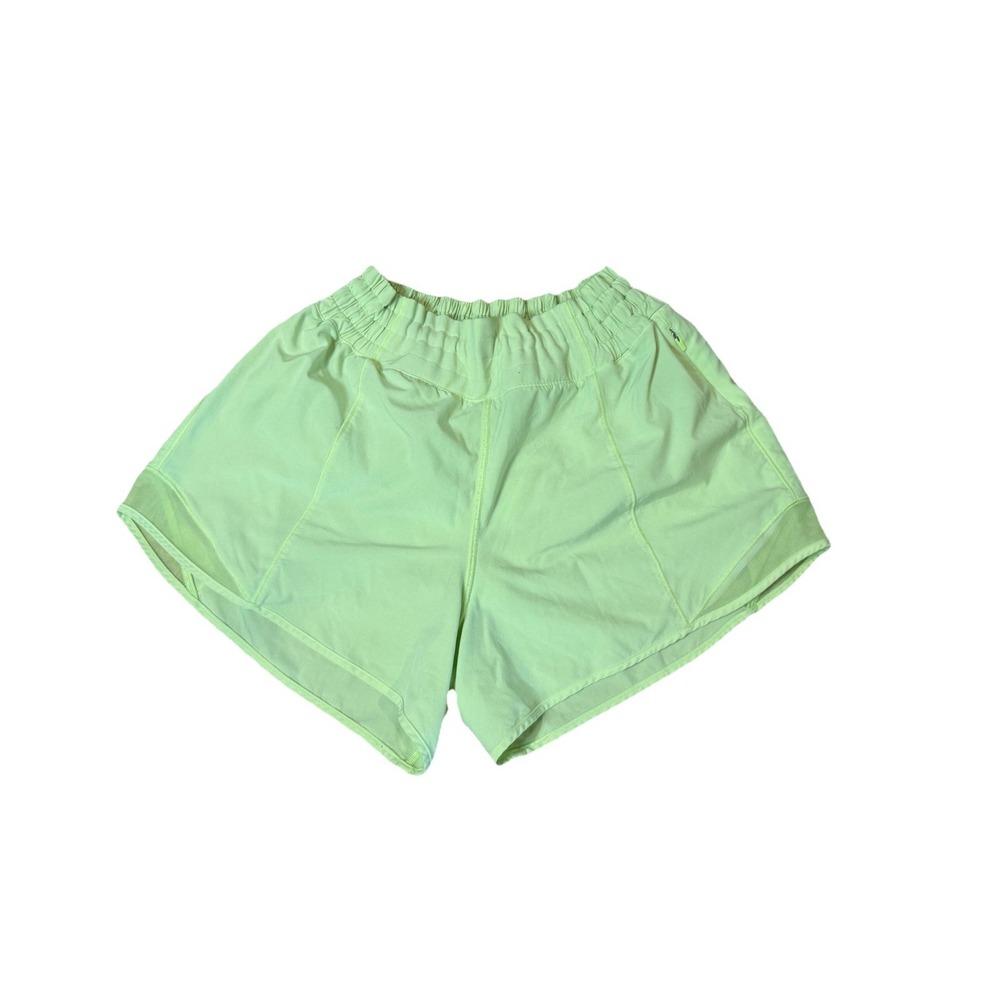 Women's Lululemon Hotty Hot High-Rise Lined Short 4" Lime Neon Green LW7AW7T (8)